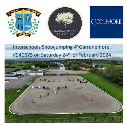 Fethard Patrician Presentation Secondary School will host their first Inter-schools Show Jumping Competition at Garranemore Equestrian Centre (V94 C6Y5), Pallasgreen, on Saturday, February 24, 2024.